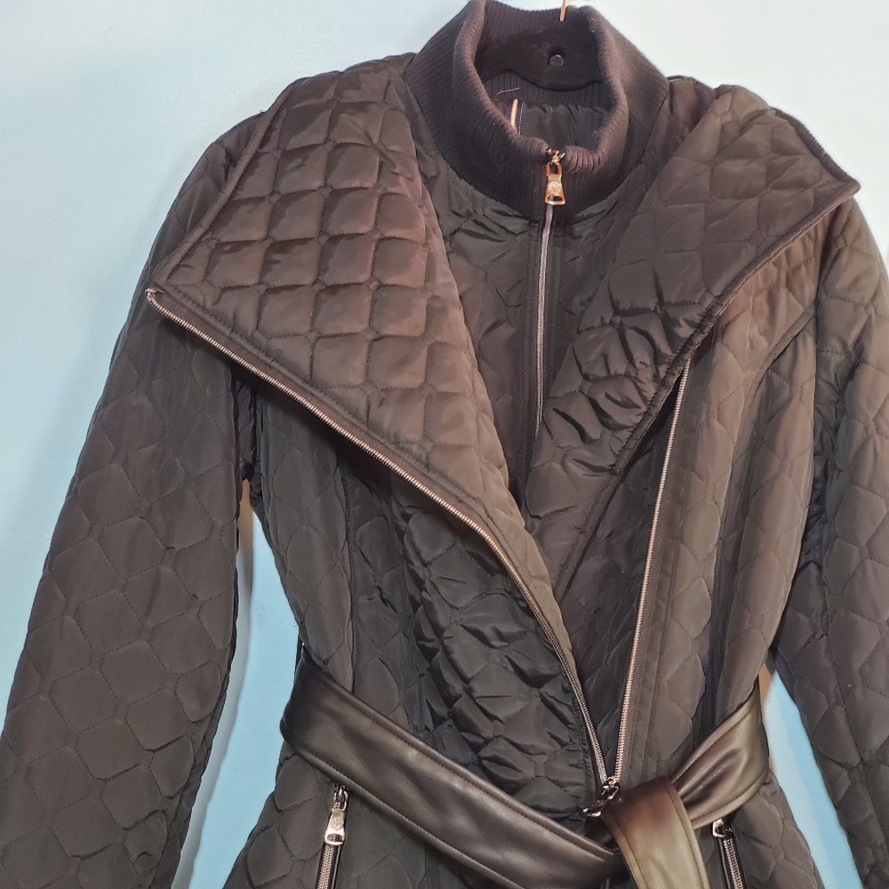 Vince Camuto Asymmetrical Zip Tie Waist Jacket - Picture 6 of 7